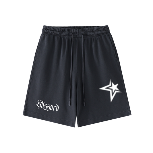 Wide Fit Vintage Wash Blurred Star Graphic Lightweight Shorts