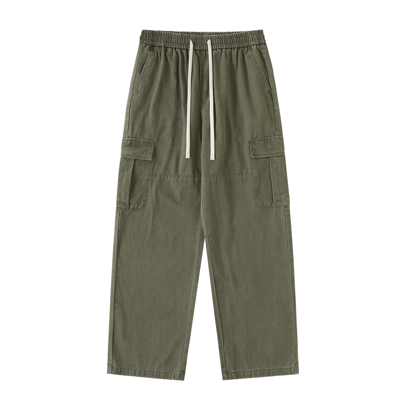 Drawstring Straight-Leg Cargo Bottoms